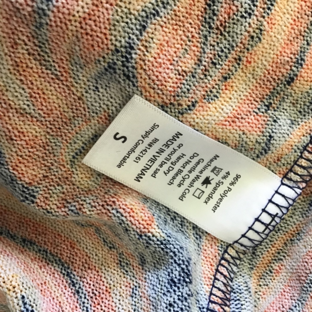 LuLaRoe Sarah Duster Sweater Size Small Bright Paisley Pattern - Picture 6 of 6